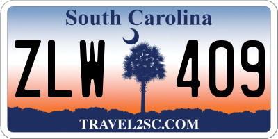 SC license plate ZLW409