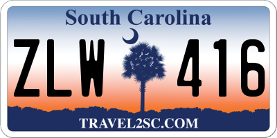 SC license plate ZLW416