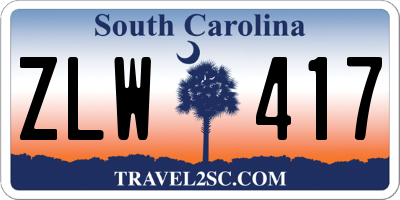 SC license plate ZLW417