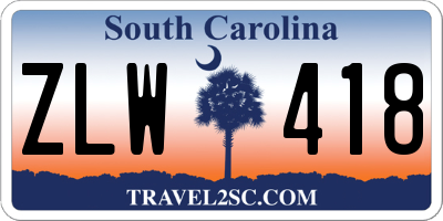 SC license plate ZLW418