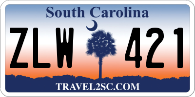 SC license plate ZLW421