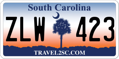 SC license plate ZLW423