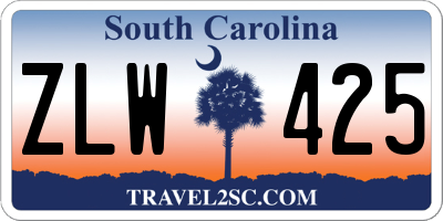 SC license plate ZLW425