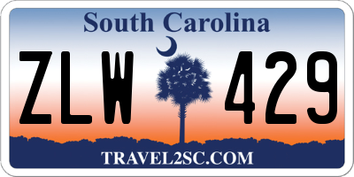 SC license plate ZLW429