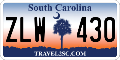 SC license plate ZLW430