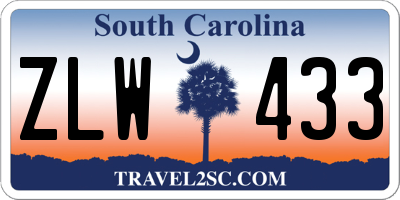 SC license plate ZLW433