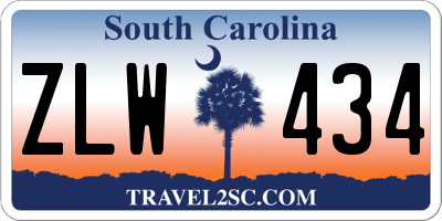 SC license plate ZLW434