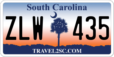 SC license plate ZLW435