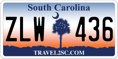 SC license plate ZLW436