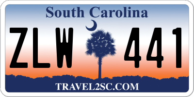 SC license plate ZLW441