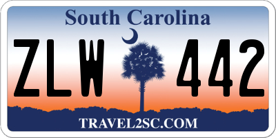 SC license plate ZLW442