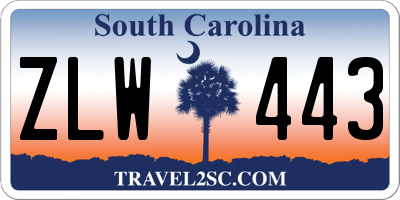 SC license plate ZLW443