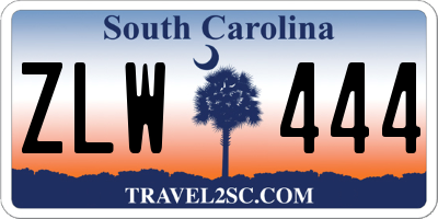 SC license plate ZLW444