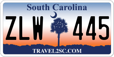 SC license plate ZLW445
