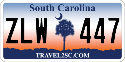 SC license plate ZLW447