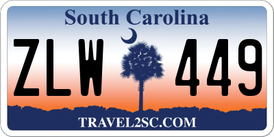 SC license plate ZLW449