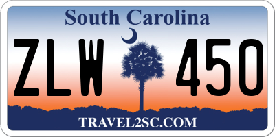 SC license plate ZLW450