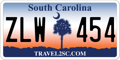 SC license plate ZLW454