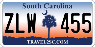 SC license plate ZLW455