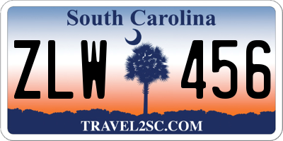 SC license plate ZLW456