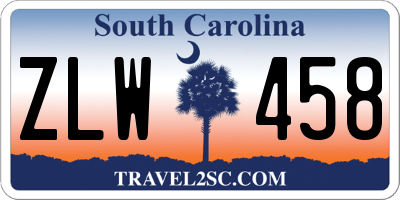 SC license plate ZLW458