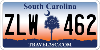 SC license plate ZLW462