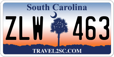 SC license plate ZLW463