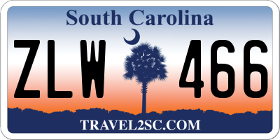 SC license plate ZLW466