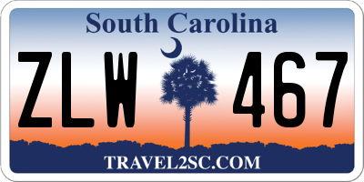 SC license plate ZLW467