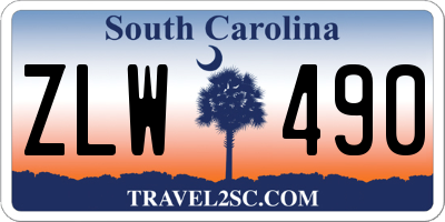 SC license plate ZLW490