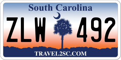 SC license plate ZLW492