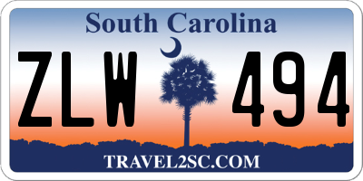 SC license plate ZLW494
