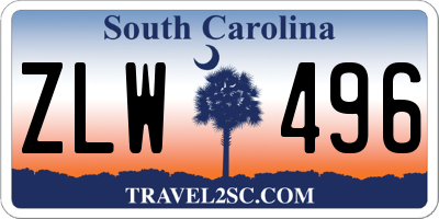 SC license plate ZLW496