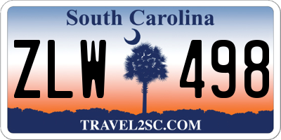 SC license plate ZLW498