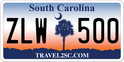 SC license plate ZLW500