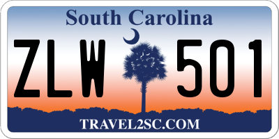 SC license plate ZLW501