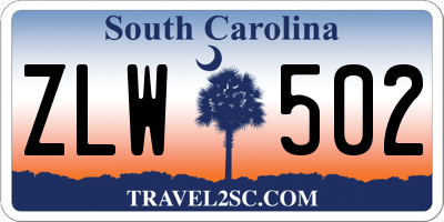 SC license plate ZLW502