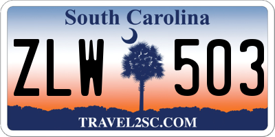 SC license plate ZLW503
