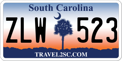 SC license plate ZLW523