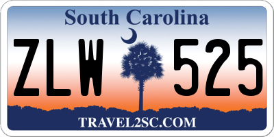 SC license plate ZLW525