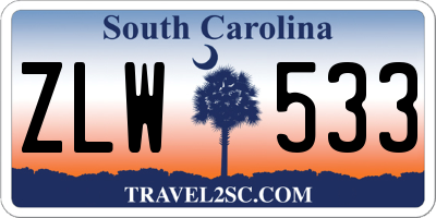 SC license plate ZLW533