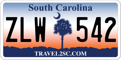 SC license plate ZLW542