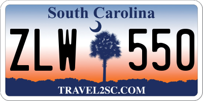 SC license plate ZLW550