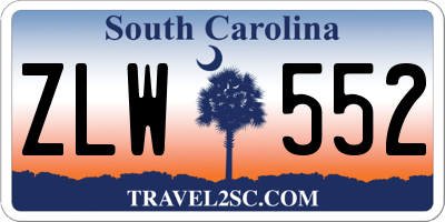 SC license plate ZLW552