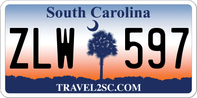 SC license plate ZLW597