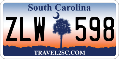 SC license plate ZLW598