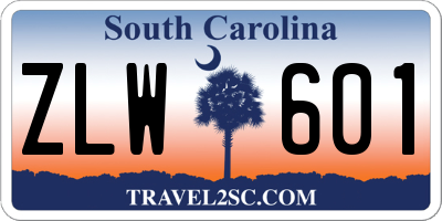 SC license plate ZLW601