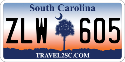SC license plate ZLW605