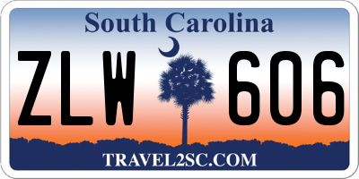 SC license plate ZLW606