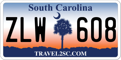SC license plate ZLW608